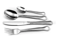 Amefa Cubierto-Cubertería de 24 piezas Contour Urfé en Acero Inoxidable Brillante - Estilo Vintage Encanto Plateado