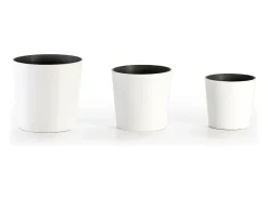 Sale Les Tendances Cubre macetas de resina blanca - Lote de 3 Blanco