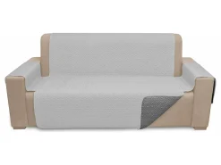 Ripshop Ropa De Casa-Cubre sofÃ¡ microsatÃ©n Acero-Plata - 1 plaza Respaldo 55cm Gris