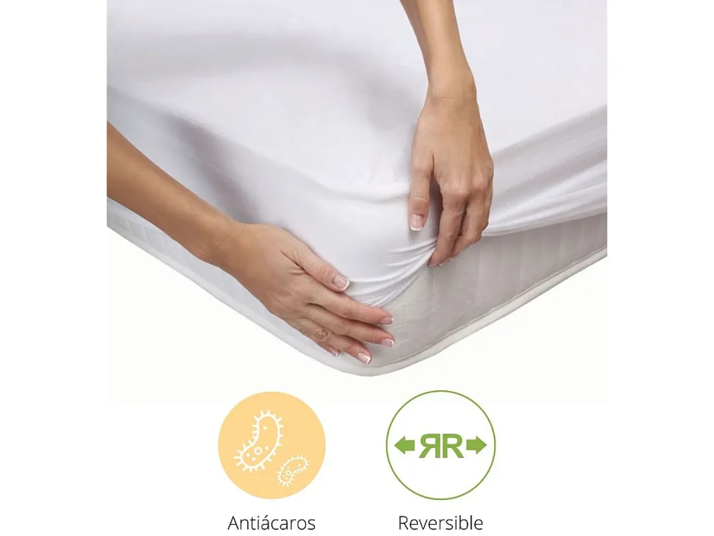 Sale Cambia tus muebles Cubrecolchón acolchado de 135x190-200x26 cm absorbente y transpirable en blanco Zafir