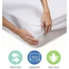 Cambia tus muebles Ropa De Cama-Cubrecolchón de 150x190 cm hipoalergénico de microfibra extra suave en color blanco Alisa