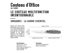 Somagic Cubierto-Cuchillo de oficina de 3,5 pulgadas, gama Essentiel - Gris