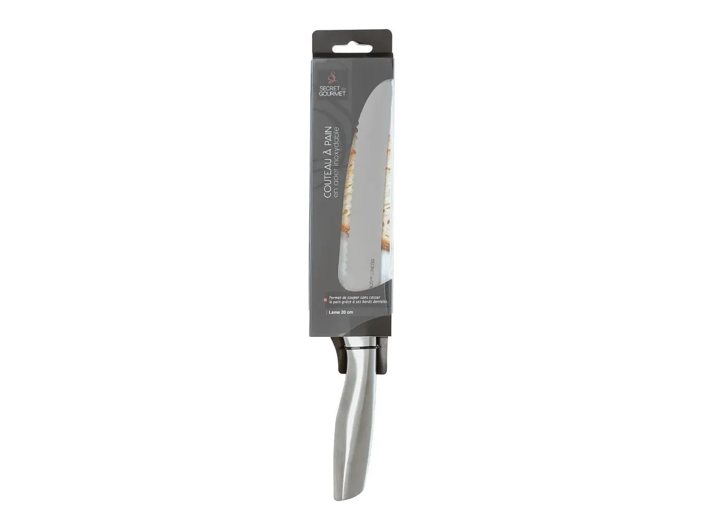 5five Cubierto-Cuchillo para Pan Secret de Gourmet Acero Inoxidable (21 cm) Gris
