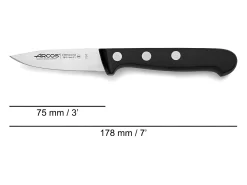 ARCOS Cuchillo Pelador Universal Acero Inoxidable Negro 7,5 cm