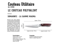 Somagic Cuchillo UTILITY 5 pulgadas, gama Magma - Rojo