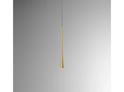 Dafne - Lámpara colgante LED oro 7W 3000K IP20 - Plafón LED de diseño minimalista en aluminio - Fuente de alimentación incluida - L. máx 190cm Dorado Sale