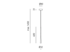 Dafne - Lámpara colgante LED blanca 7W 3000K IP20 - Plafón LED de diseño minimalista en aluminio - Fuente de alimentación incluida - L. máx. 145cm Blanco Hot