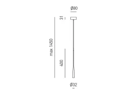 Dafne - Lámpara colgante LED blanca 7W 3000K IP20 - Plafón LED de diseño minimalista en aluminio - Fuente de alimentación incluida - L. máx. 145cm Blanco Hot