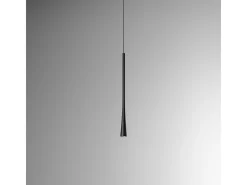 Hot Dafne - Lámpara colgante LED negra 7W 3000K IP20 - Plafón LED de diseño minimalista en aluminio - Fuente de alimentación incluida - L. máx. 145cm Negro