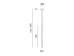 Dafne - Lámpara colgante LED oro 7W 3000K IP20 - Plafón LED de diseño minimalista en aluminio - Fuente de alimentación incluida - L. máx. 165cm Dorado