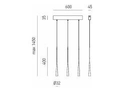 Best Dafne - Lámpara colgante oro 16,5W luz cálida 3000K IP20 - Plafón LED 3 luces diseño moderno - aluminio blanco satinado Dorado