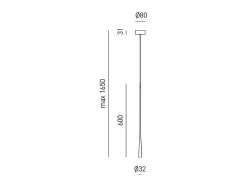 Dafne lámpara colgante LED blanca 7W 3000K IP20 diseño minimalista aluminio fuente incluida largo máx 165cm Blanco