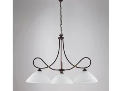 Online Dallas - Lámpara de araña negra con efecto óxido y oro antiguo, cristal blanco, 3 luces Marru00f3n chocolate