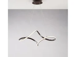 Lámpara Suspendida-Dana - Lámpara de suspensión en metal y aluminio lacado marrón con LED integrado y cables eléctricos orientables L. 65 X 38 - BL328-SCA Marru00f3n