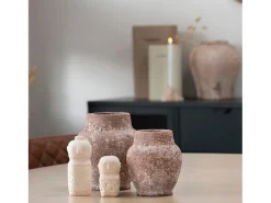 House Nordic Estatua-Decoración de cemento beige Estatuilla 6.5 x 6.5 x 15 cm Multicolor
