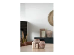 House Nordic Estatua-Decoración de cemento beige Estatuilla 6.5 x 6.5 x 15 cm Multicolor