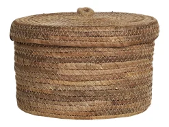 Les Tendances DESIO Set van 2 opbergmanden met deksel – natuurlijke jute Marru00f3n New
