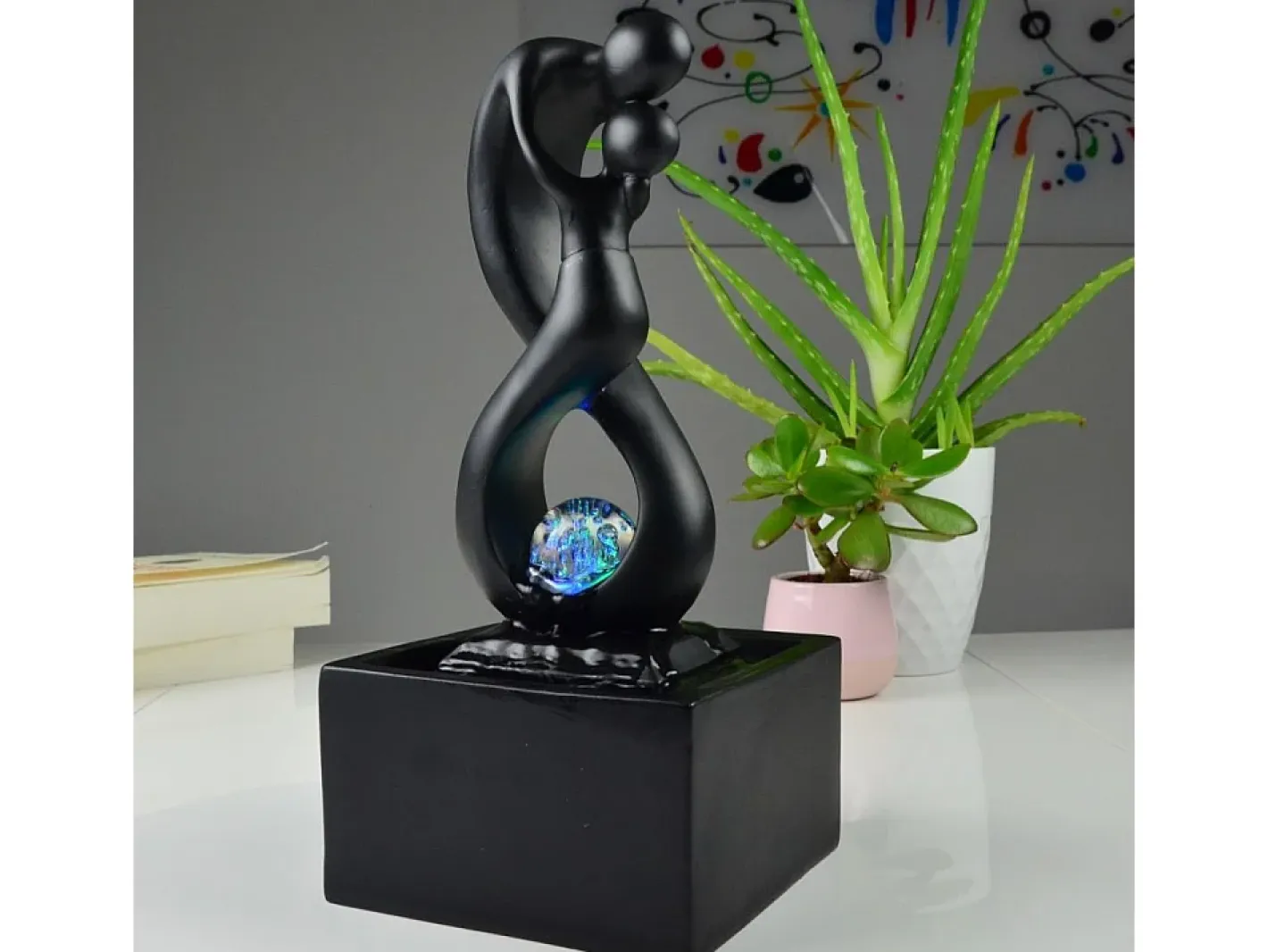 Zen Light Diseño de fuentes de interior con iluminación LED Amor Negro Hot