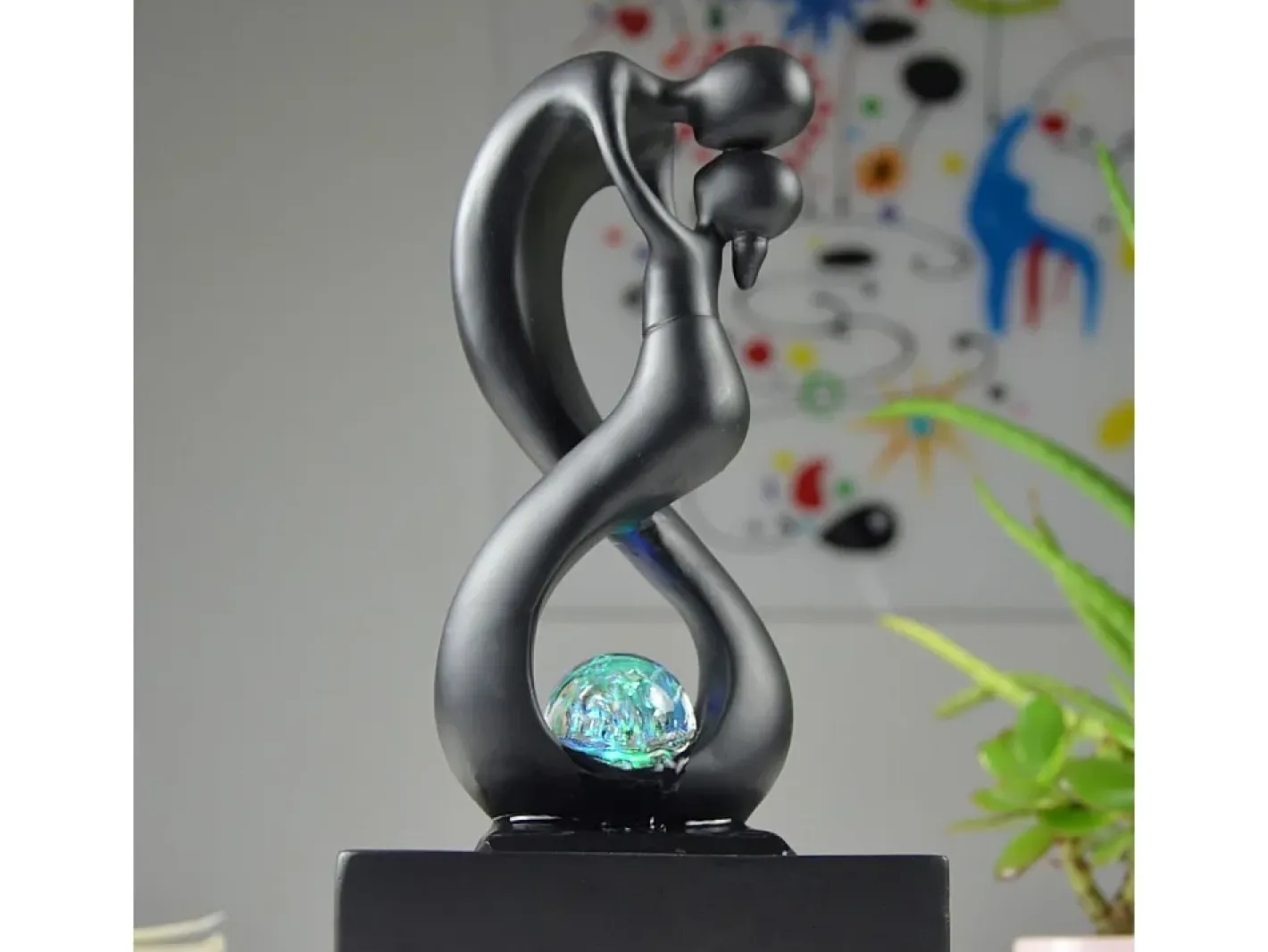 Zen Light Diseño de fuentes de interior con iluminación LED Amor Negro Hot