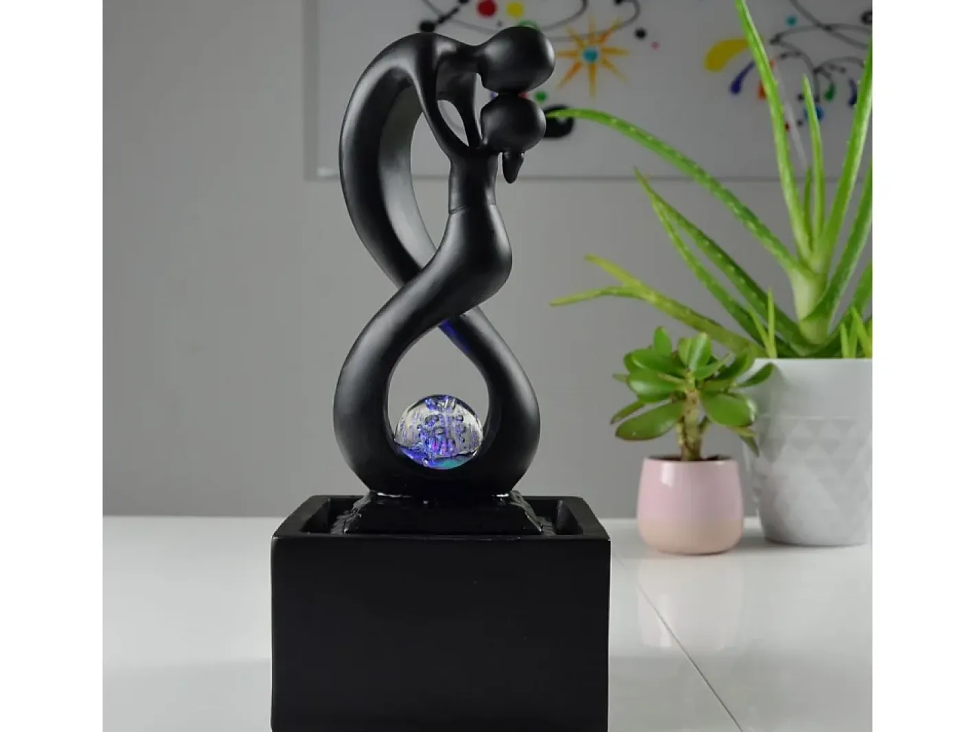 Zen Light Diseño de fuentes de interior con iluminación LED Amor Negro Hot