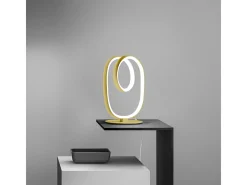 Best Diva - Lámpara de mesa LED regulable de diseño moderno - Aluminio oro cepillado, difusor de silicona, luz cálida 3000K, 17W Dorado
