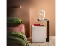 Best Diva - Lámpara de mesa LED regulable de diseño moderno - Aluminio oro cepillado, difusor de silicona, luz cálida 3000K, 17W Dorado