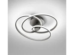 Aplique Para Pared-Diva - Plafón LED de diseño moderno 40W regulable - Aluminio titanio, luz cálida 3000K, 2500lm, difusor de silicona Gris