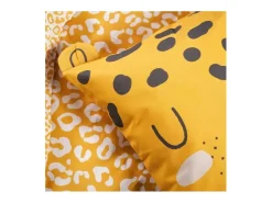 Clearance Today Divertido juego de cama infantil - 140 x 200 cm - estampado de leopardo Amarillo
