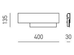 Doha - Aplique LED moderno 15W - Aluminio blanco y , luz cálida 3000K, 1270lm, difusor bisatinado, IP20, l.40x13,5cm Negro Best