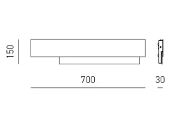 Best Doha - Aplique LED moderno 25W - Aluminio , luz cálida 3000K, 2110lm, diseño lineal, IP20, para interiores, l.70x15cm Blanco