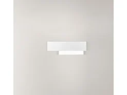 Sale Doha - Aplique LED moderno 15W - Aluminio , luz cálida 3000K, 1270lm, difusor bisatinado, IP20, l.40x13,5cm Blanco