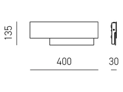 Sale Doha - Aplique LED moderno 15W - Aluminio , luz cálida 3000K, 1270lm, difusor bisatinado, IP20, l.40x13,5cm Blanco