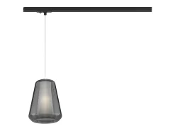 Double Skin Sosp. 1 Luce E27 Con Cavo Cm 250 Gamma Fume E Prendi Corrente Nero Per Binario Mono Negro New