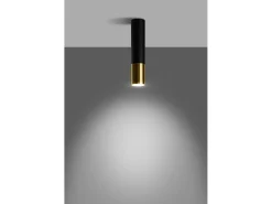 Clearance Sollux Lighting Downlight a plafone Flush Light Nero, Oro GU10 Downlights de superficie Flush Light , Dorado GU10 Negro