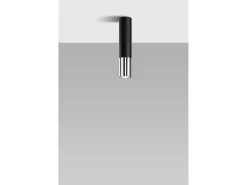 Sollux Lighting Plafón-Downlight a plafone Flush Light Nero, Cromo GU10 Downlights de superficie Flush Light Negro, Cromado GU10 Gris