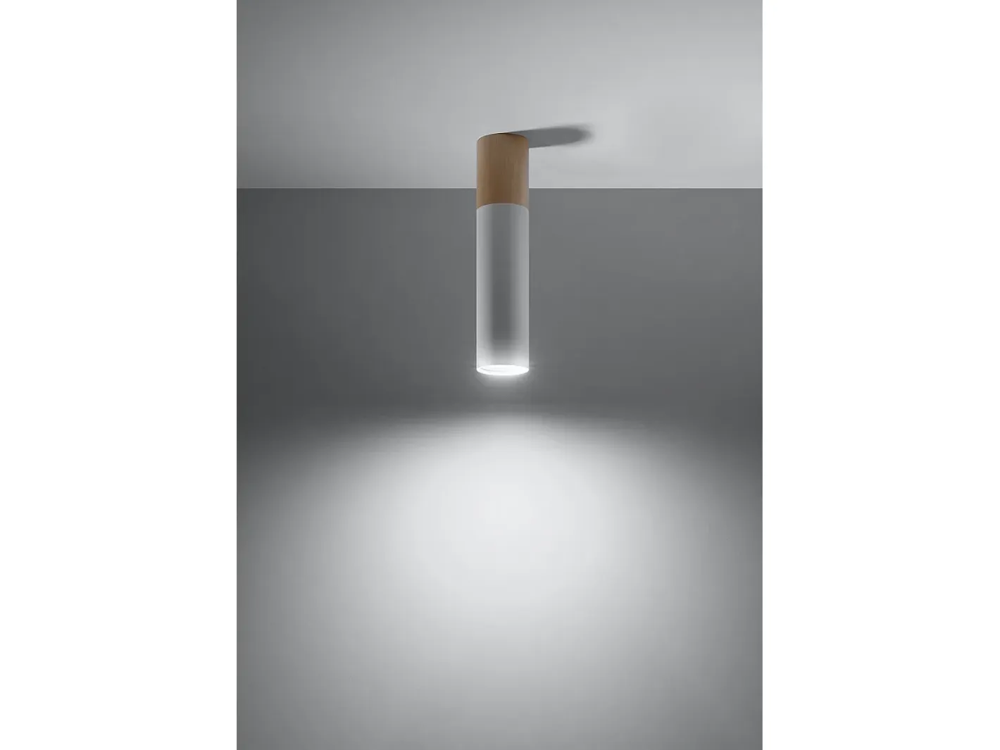 Sollux Lighting Downlight a plafone Flush Light bianco, legno naturale GU10 Focos empotrables de superficie Flush Light , Madera natural GU10 Blanco Hot
