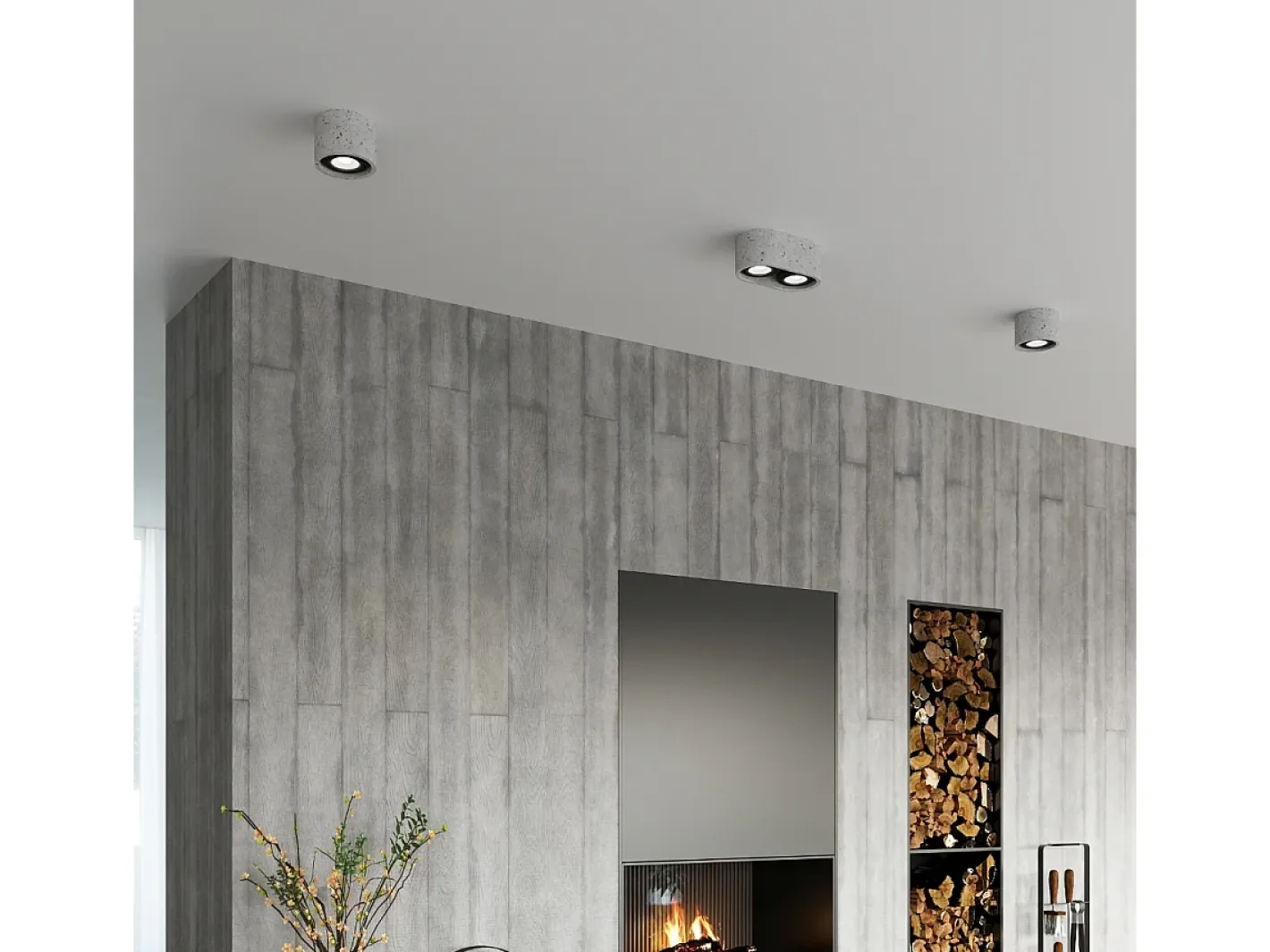 Sollux Lighting Plafón-Downlight a plafone Round Flush Grigio chiaro GU10 Focos empotrables de superficie Redondos Empotrado Claro GU10 Gris