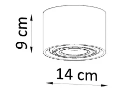 Sollux Lighting Plafón-Downlight a plafone Round Flush Grigio chiaro GU10 Focos empotrables de superficie Redondos Empotrado Claro GU10 Gris