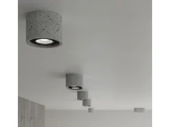 Sollux Lighting Plafón-Downlight a plafone Round Flush Grigio chiaro GU10 Focos empotrables de superficie Redondos Empotrado Claro GU10 Gris
