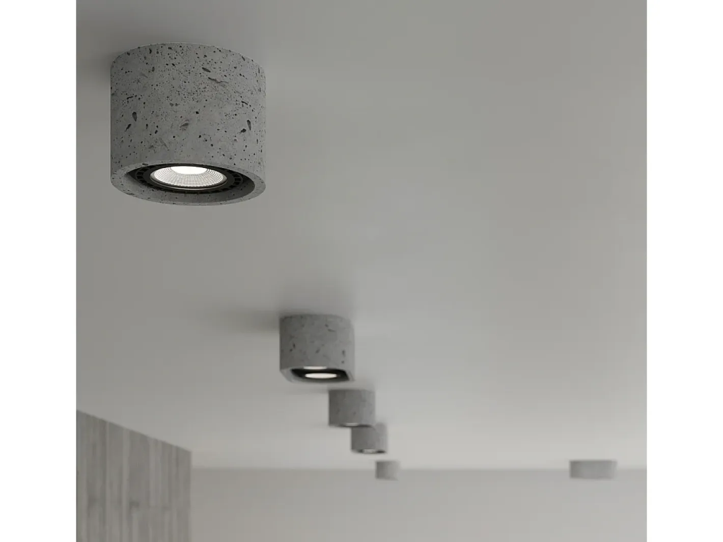 Sollux Lighting Plafón-Downlight a plafone Round Flush Grigio chiaro GU10 Focos empotrables de superficie Redondos Empotrado Claro GU10 Gris