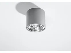 Sollux Lighting Downlight a plafone Round Flush Grigio chiaro GU10 Focos empotrables de superficie Redondos Empotrado Claro GU10 Gris Best