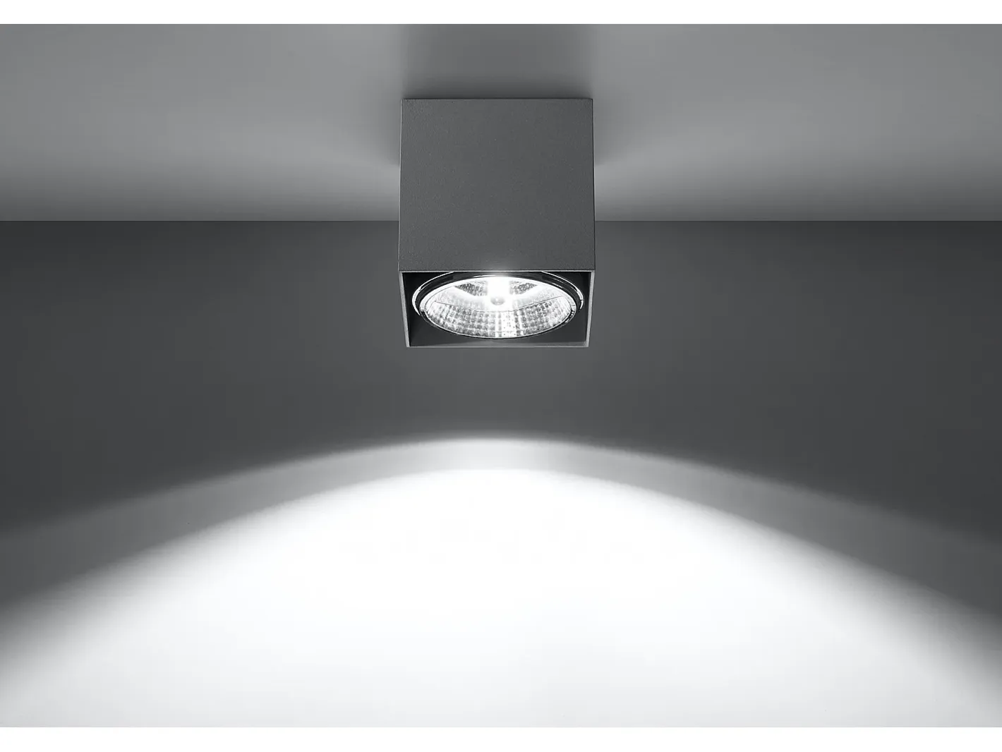 Online Sollux Lighting Downlight a plafone Square Incasso grigio chiaro GU10 Focos empotrables de superficie Cuadrados Empotrar Claro GU10 Gris