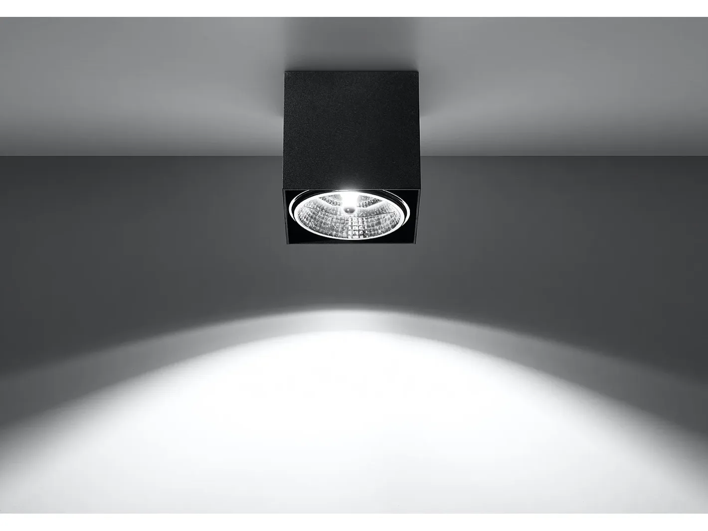 Sollux Lighting Plafón-Downlight a plafone Square Flush Light Nero GU10 Focos empotrables de superficie Foco empotrado cuadrado GU10 Negro