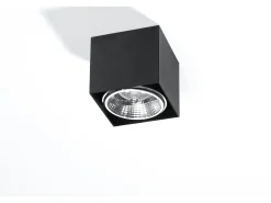 Sollux Lighting Plafón-Downlight a plafone Square Flush Light Nero GU10 Focos empotrables de superficie Foco empotrado cuadrado GU10 Negro