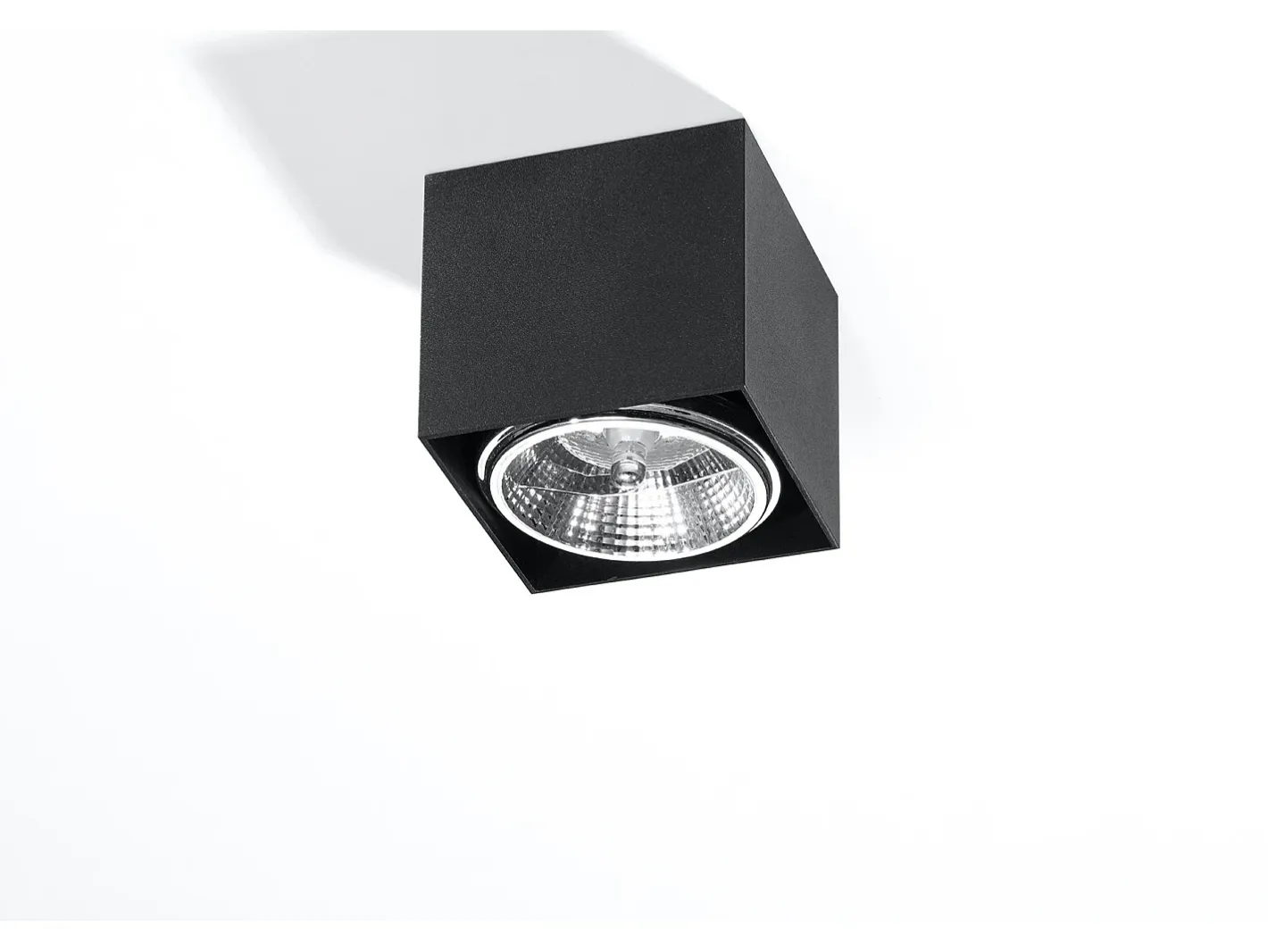 Sollux Lighting Plafón-Downlight a plafone Square Flush Light Nero GU10 Focos empotrables de superficie Foco empotrado cuadrado GU10 Negro