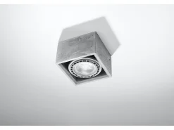 Sollux Lighting Plafón-Downlight a plafone Square Incasso grigio chiaro GU10 Focos empotrables de superficie Cuadrados Empotrar Claro GU10 Gris