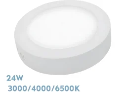AKUNADECOR Plafón-Downlight Redondo Modelo Diorita 24w 3000k-4000k-6500k Blanco