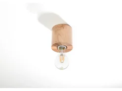 Clearance Sollux Lighting Downlight da superficie Flush Light in legno naturale E27 Focos empotrables de superficie Flush Light Madera natural E27 Marru00f3n