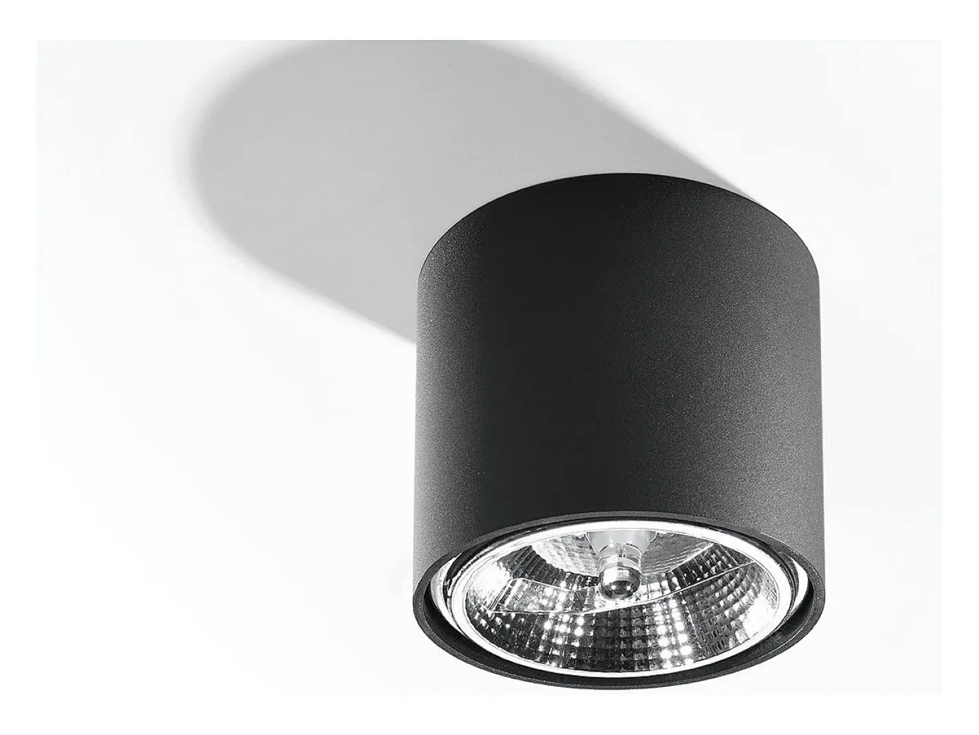 Outlet Sollux Lighting Downlight da superficie Round Flush Light Nero GU10 Focos empotrables de superficie Foco empotrado redondo GU10 Negro