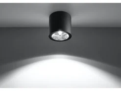 Outlet Sollux Lighting Downlight da superficie Round Flush Light Nero GU10 Focos empotrables de superficie Foco empotrado redondo GU10 Negro